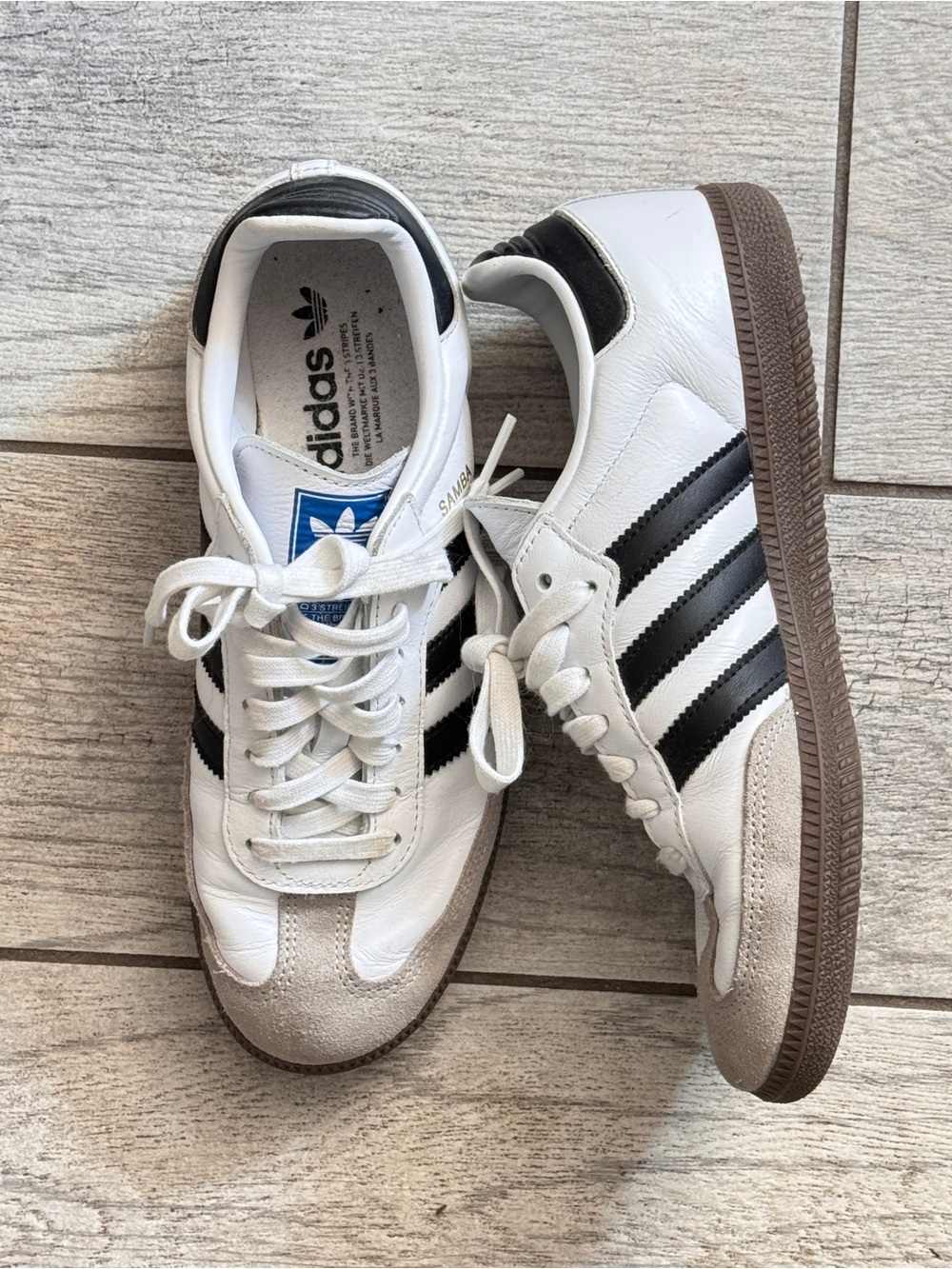 Adidas Samba OG original White Black Classic Sneaker tennis shoe size 8 women - Picture 11 of 13